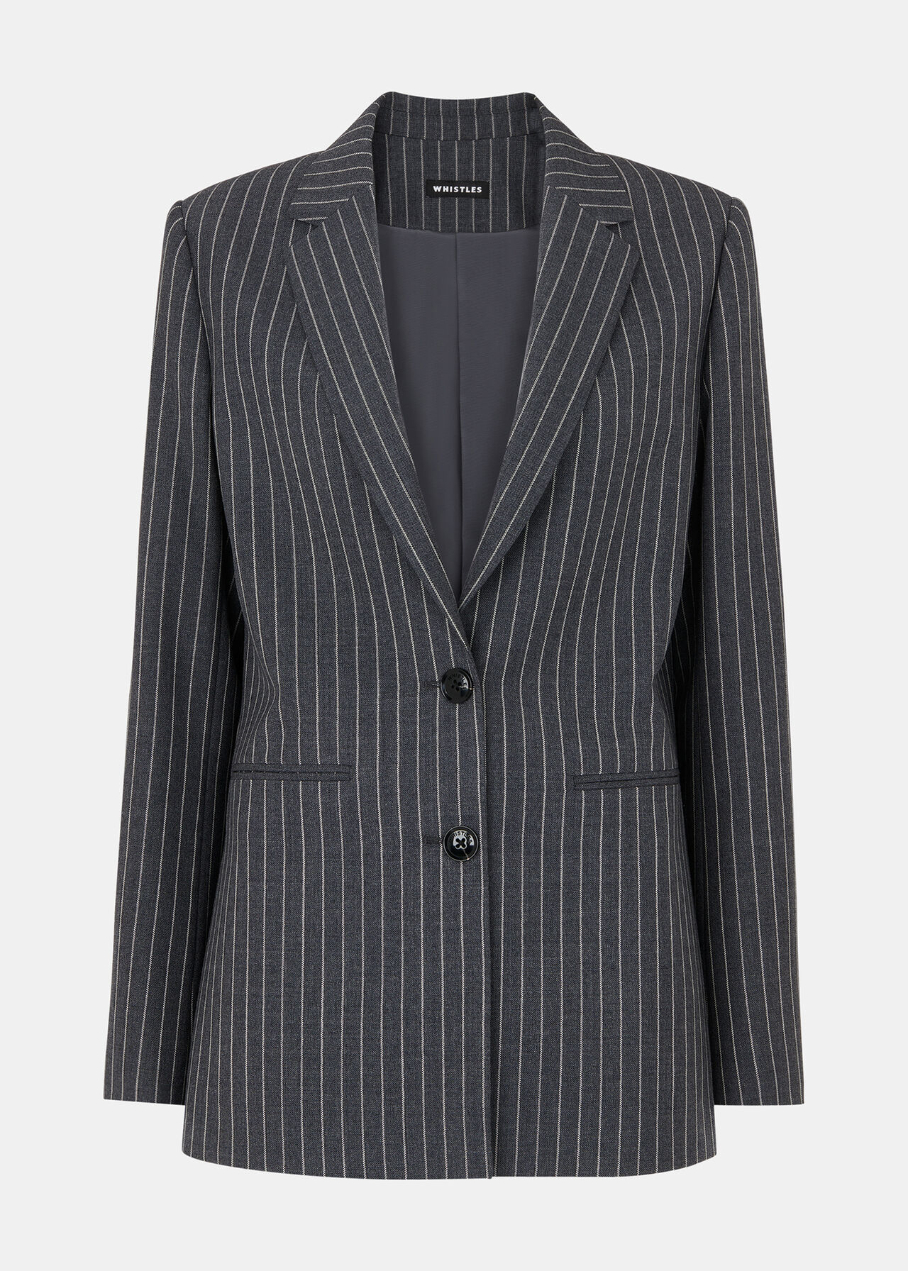 Isla Pinstripe Wool Blazer