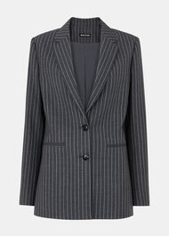 Isla Pinstripe Wool Blazer