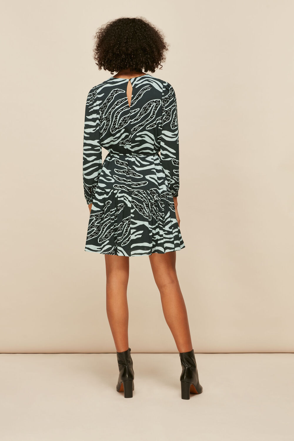 Multicolour Graphic Zebra Print Dress