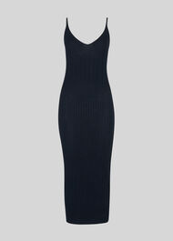 Rib Detail Knitted Cami Dress Navy