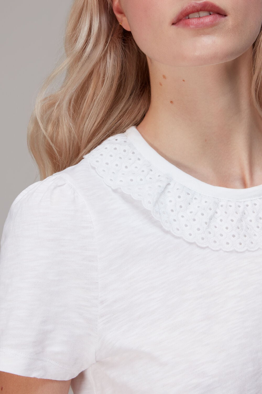 Matilda Broderie Collar Tee