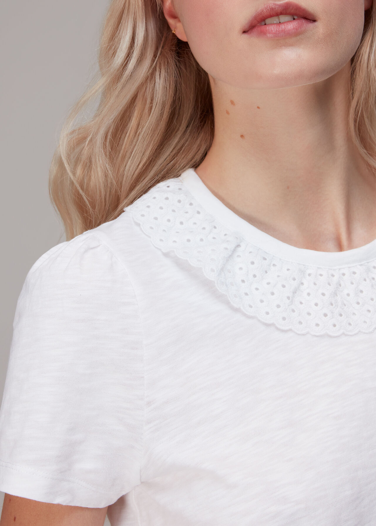 Matilda Broderie Collar Tee