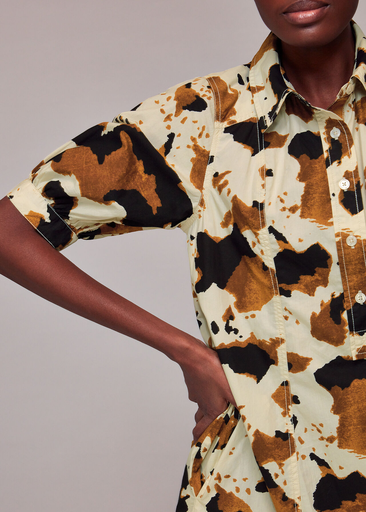 Cow Print Shirt Dress