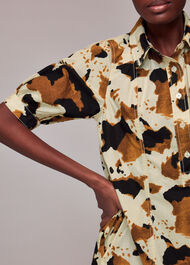 Cow Print Shirt Dress