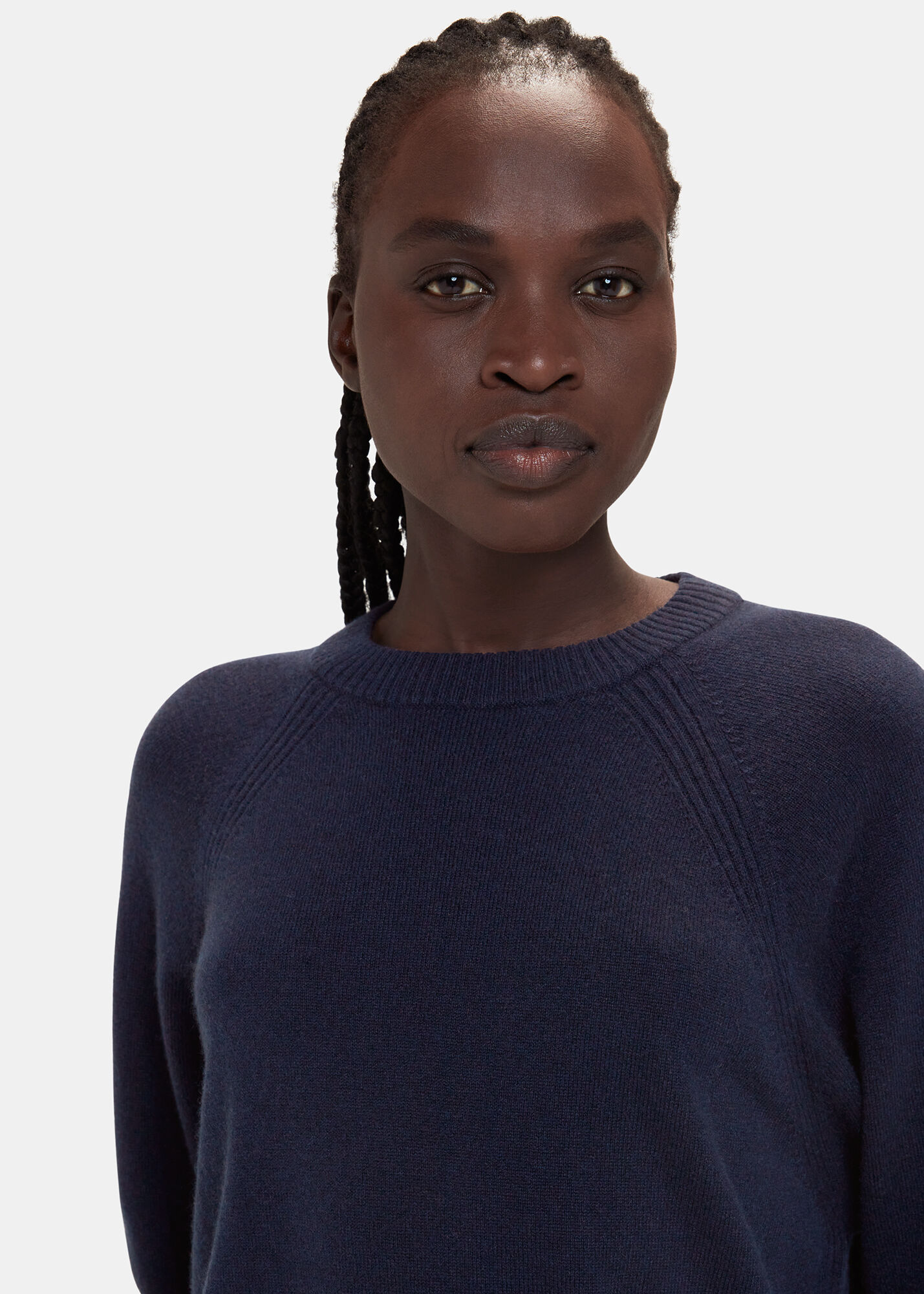 Women's Navy Ultimate Cashmere Crew Neck Sweater | Whistles US |
