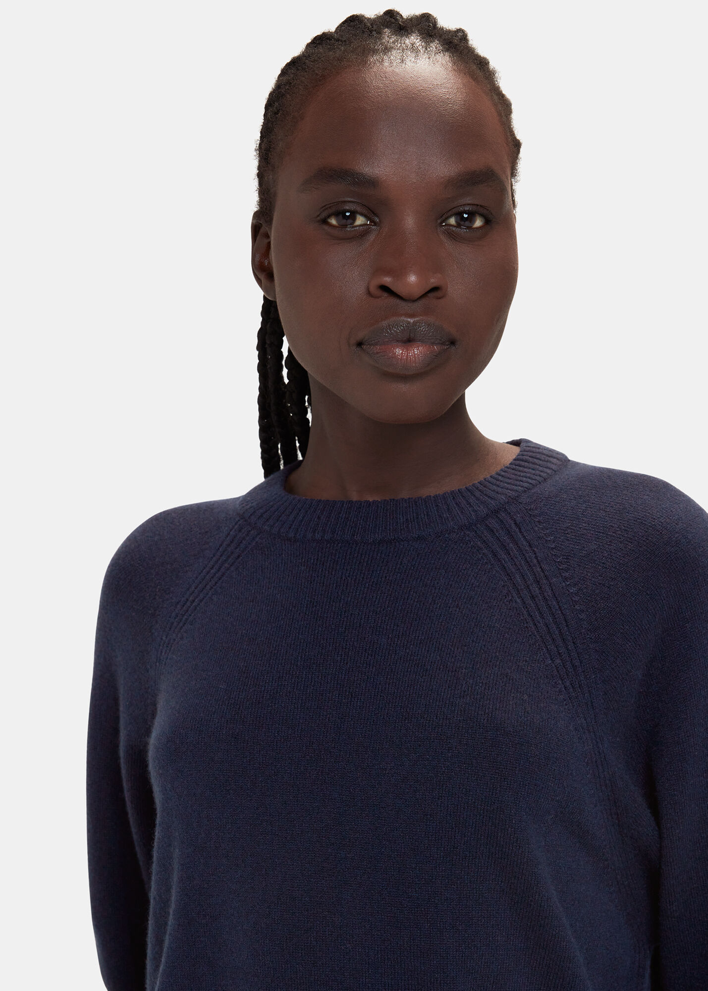 Shop the Navy Cashmere Crew Neck Jumper at Whistles