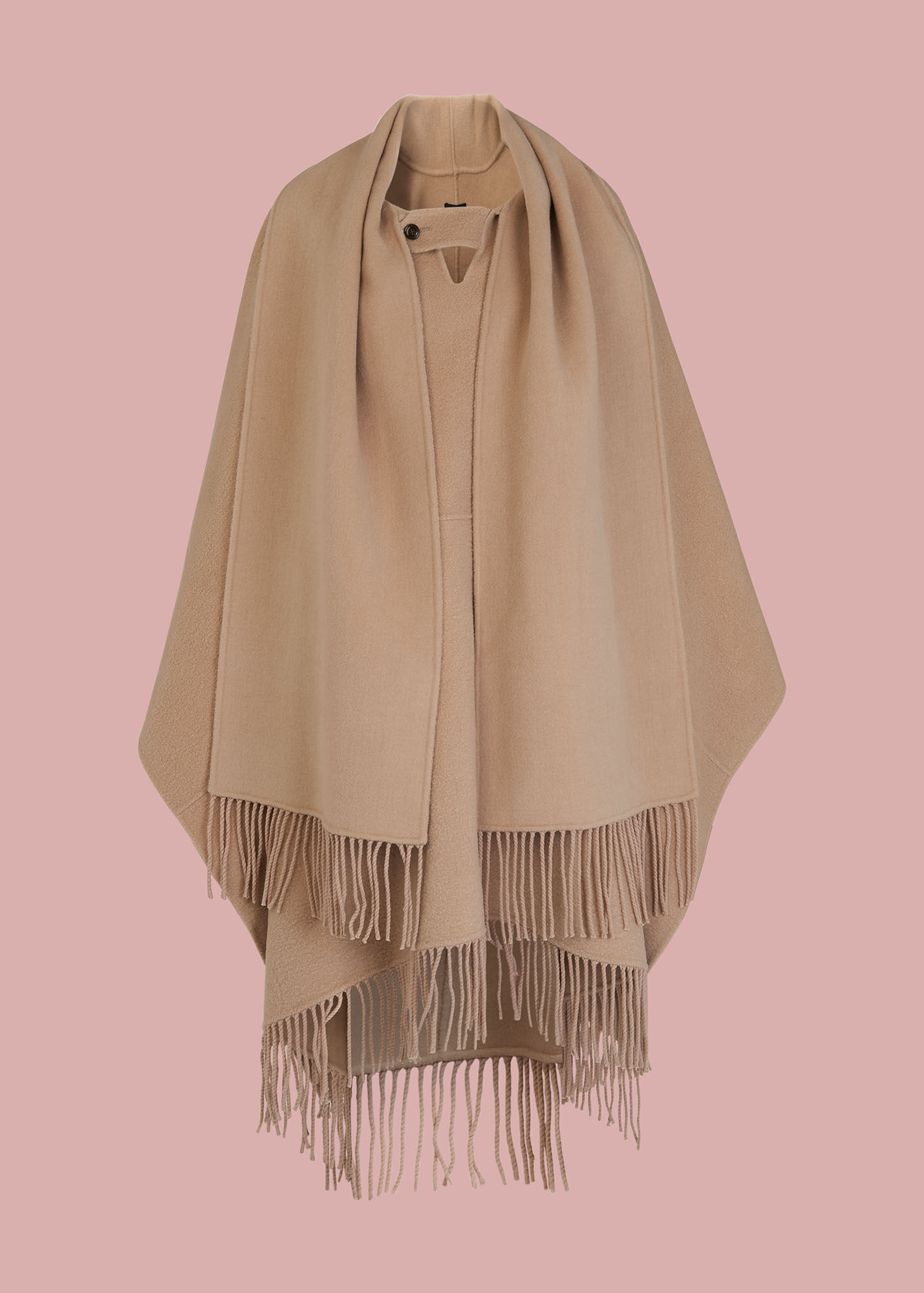Neutral Wrap Fringe Coat WHISTLES Whistles UK