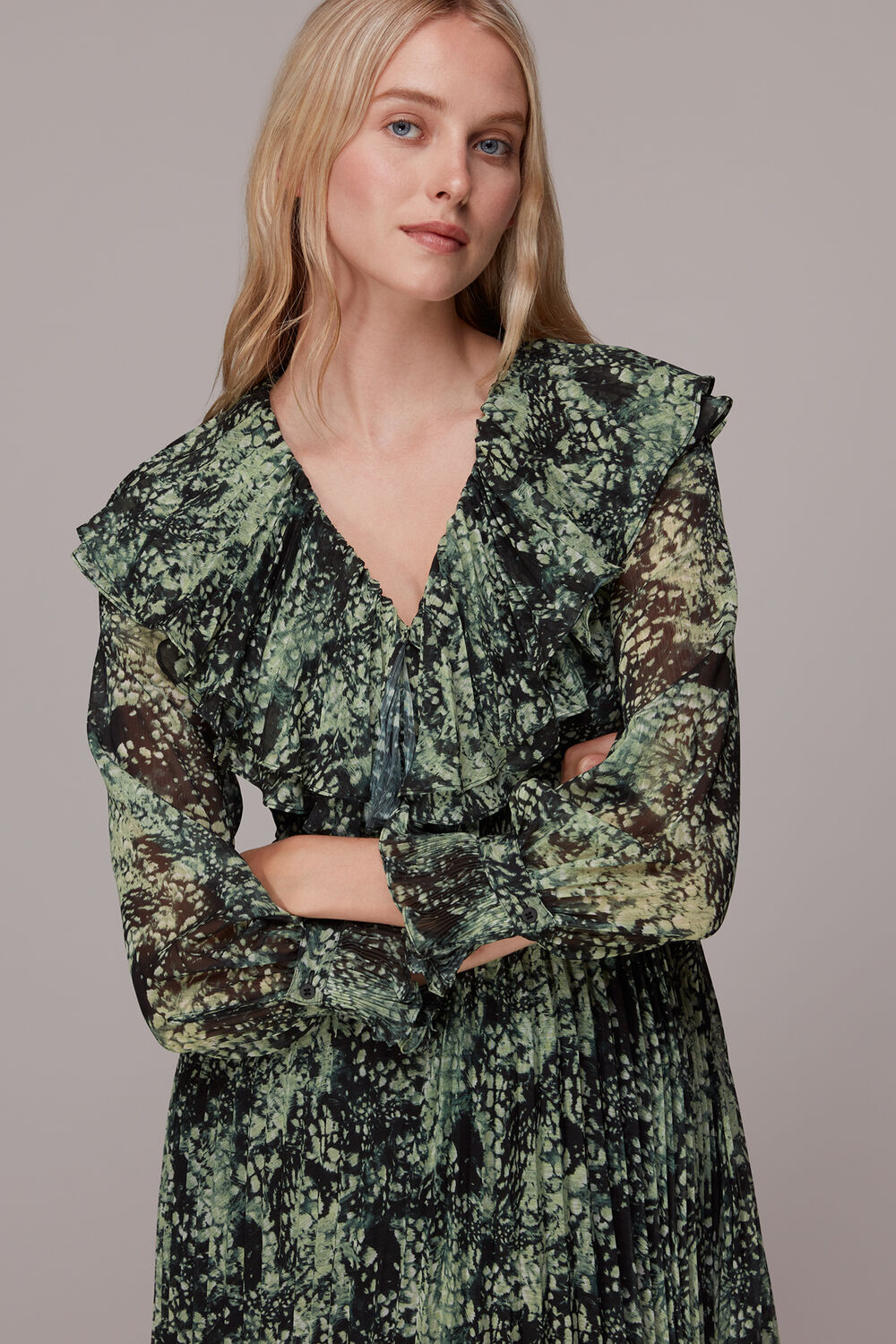 Snow Flurry Printed Midi Dress