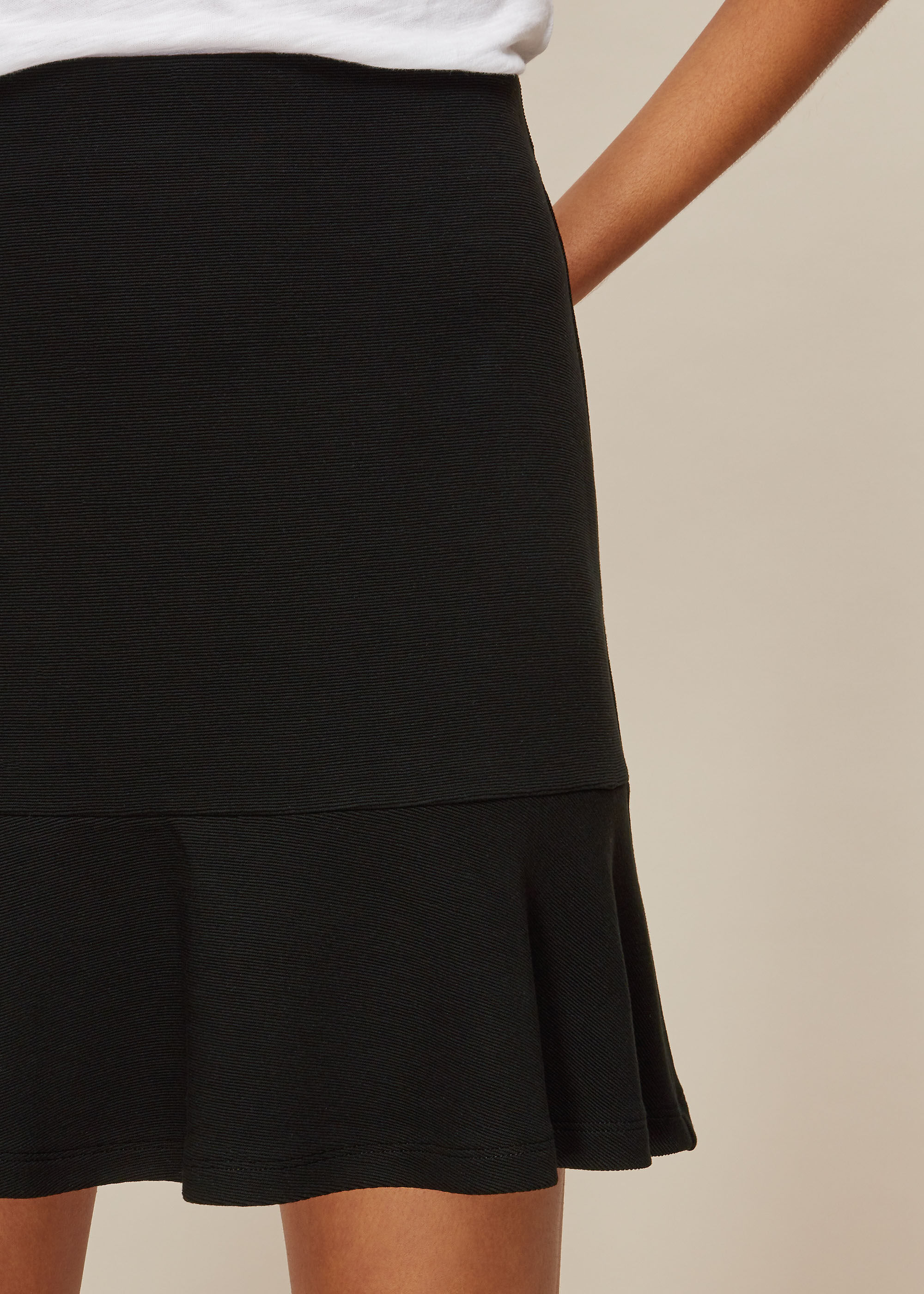 Black knee length flippy skirt online