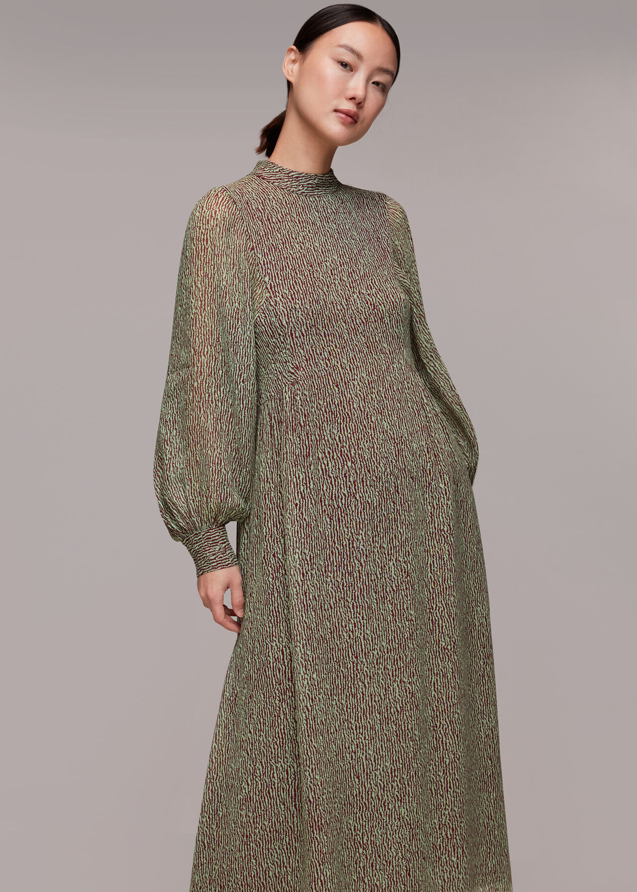 Maze Print Midi Dress