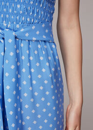 Rounded Leaf Shirred Jumpsuit