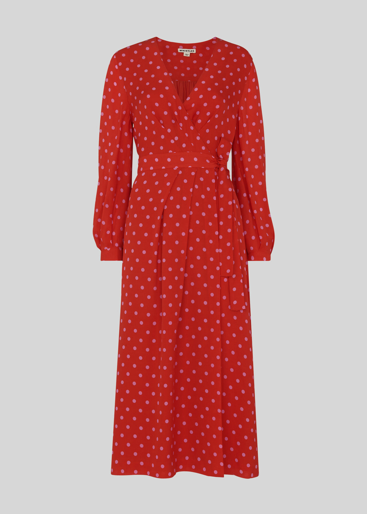 Maria Spot Silk Wrap Dress