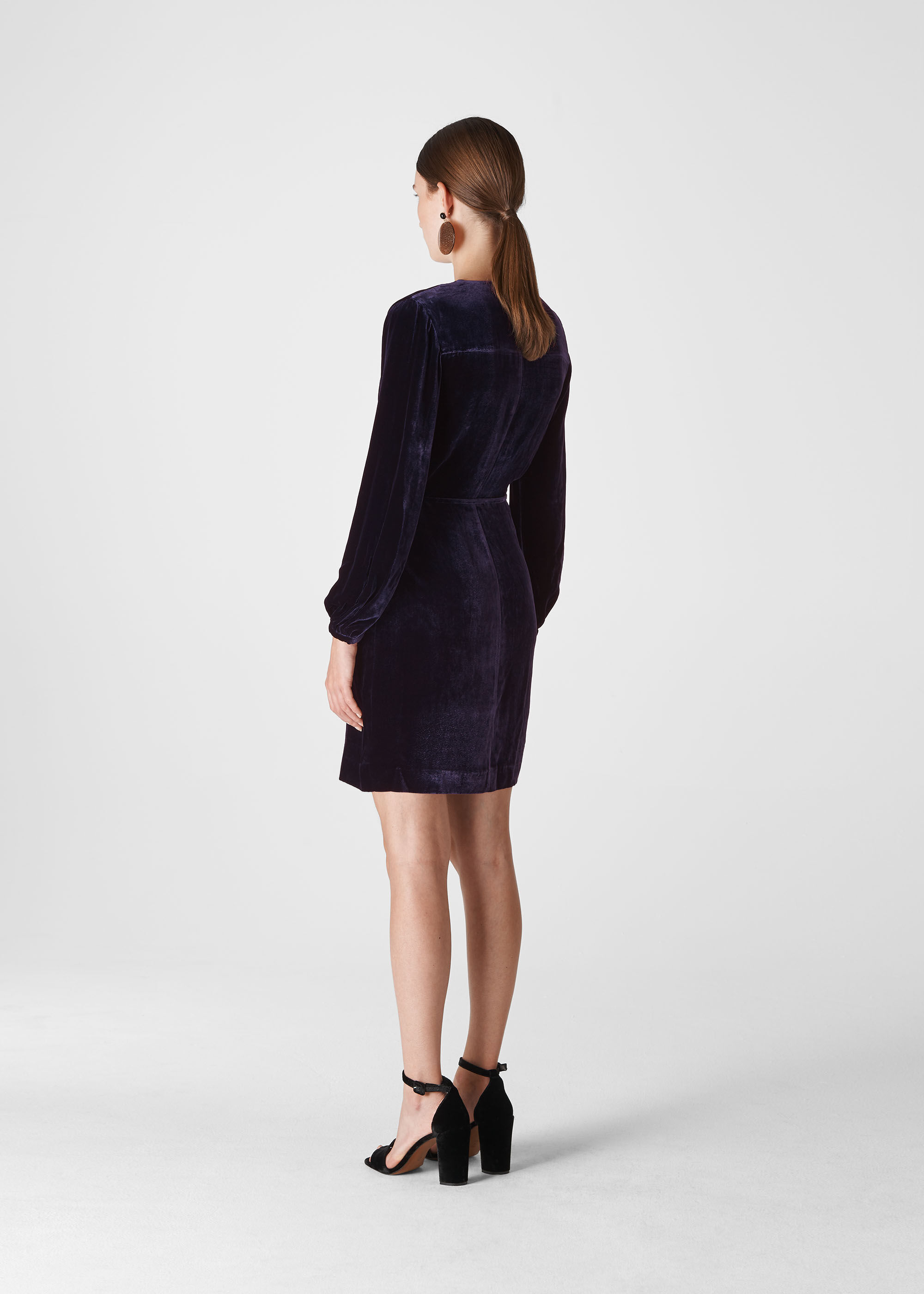 whistles lavone velvet wrap dress