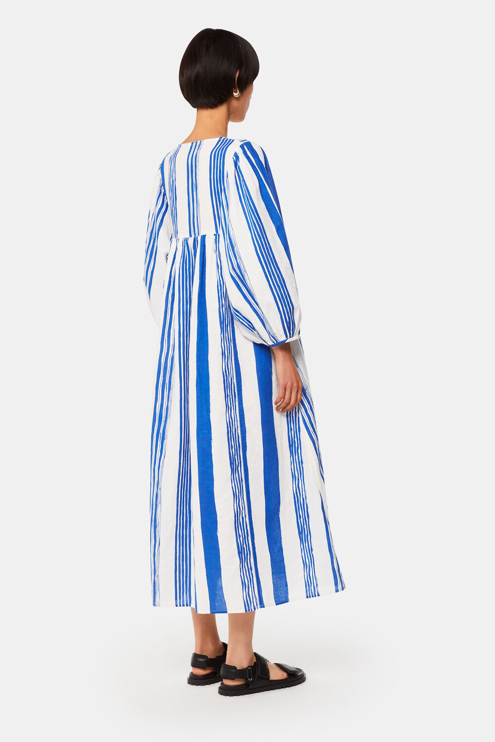 Blue Painted Stripe Gloria Dress