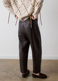Belted Leather Barrel Trouser