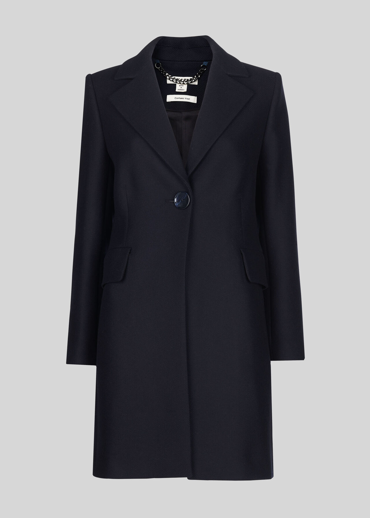 Clara Short Wool Coat Navy