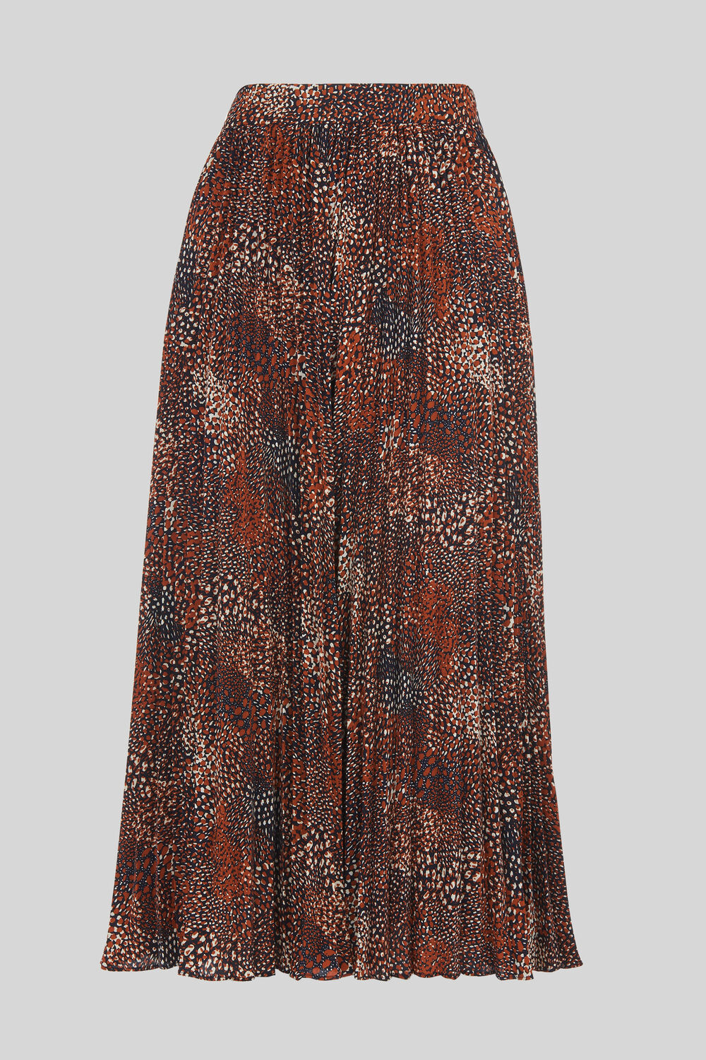 Abstract Animal Longline Skirt Brown/Multi