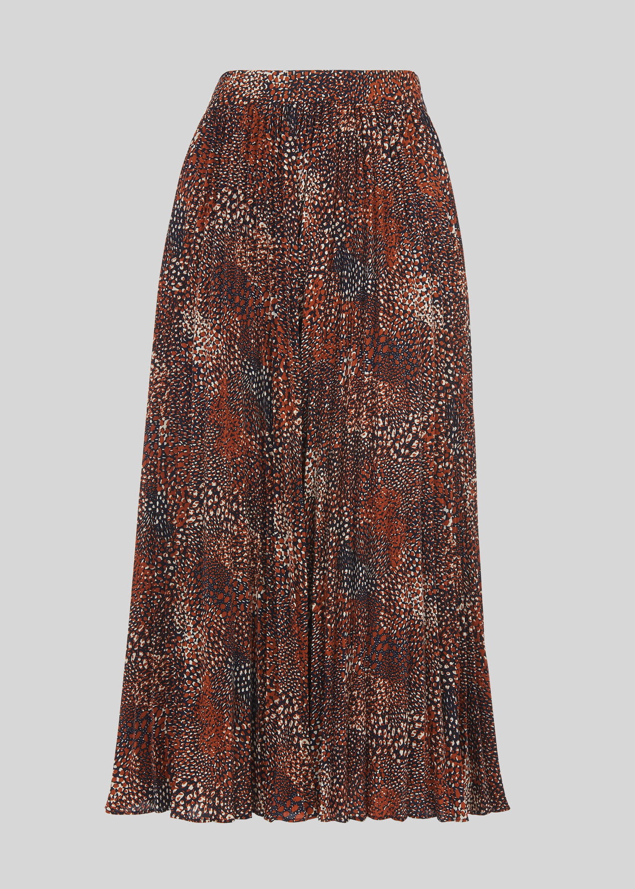 Abstract Animal Longline Skirt Brown/Multi