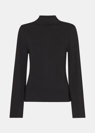 Wide Sleeve High Neck Top