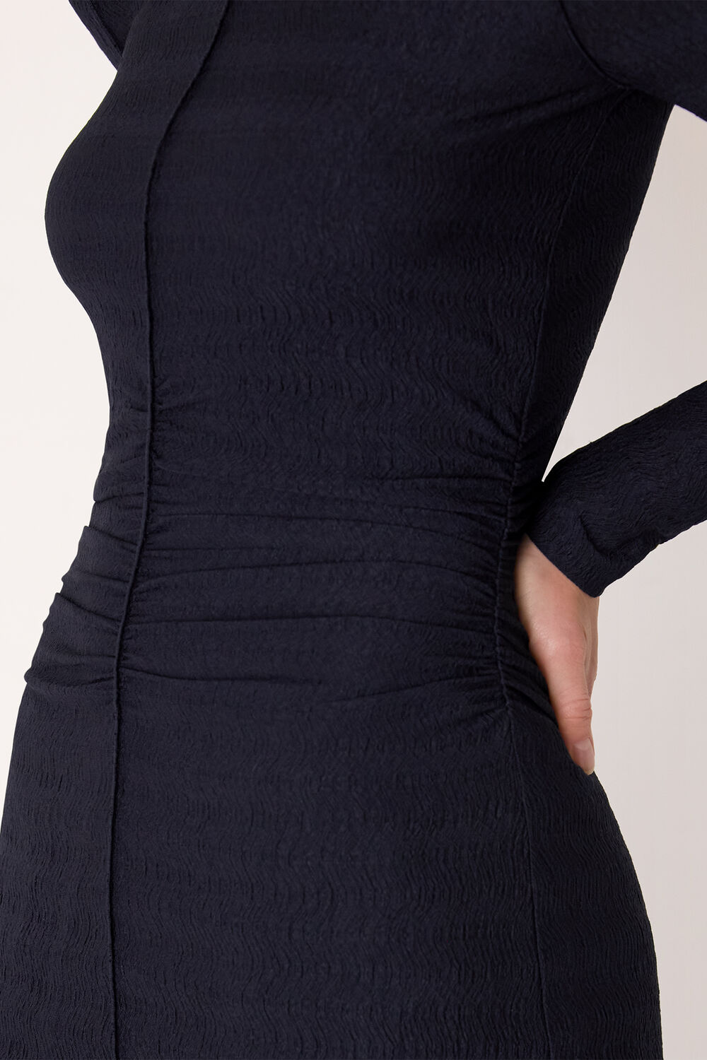 Textured Jersey Ruched Dress