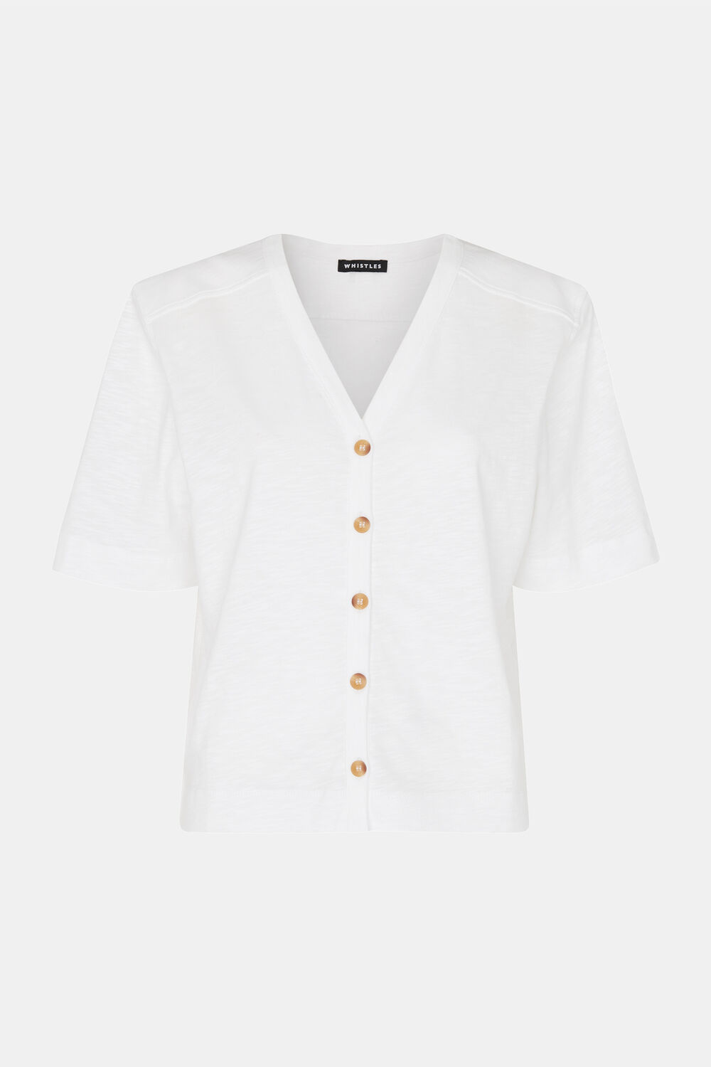Ella V Neck Button Through Tee