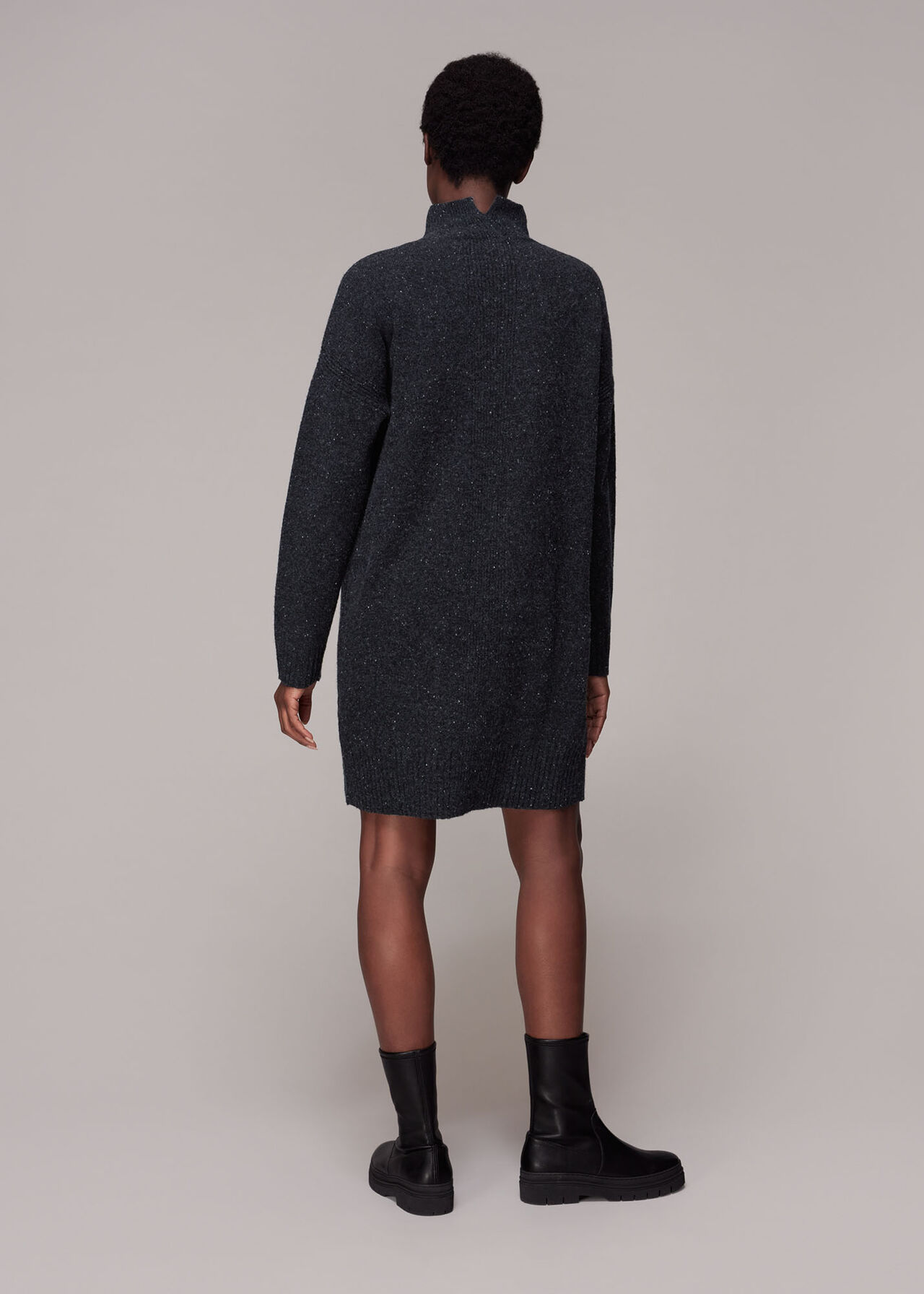 Funnel Neck Knit Dress