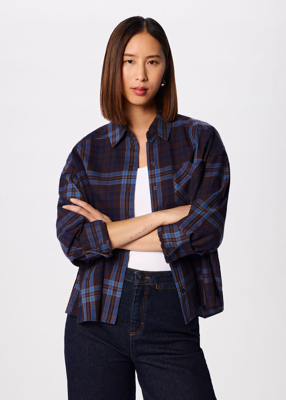 Checked Brushed Cotton Shirt