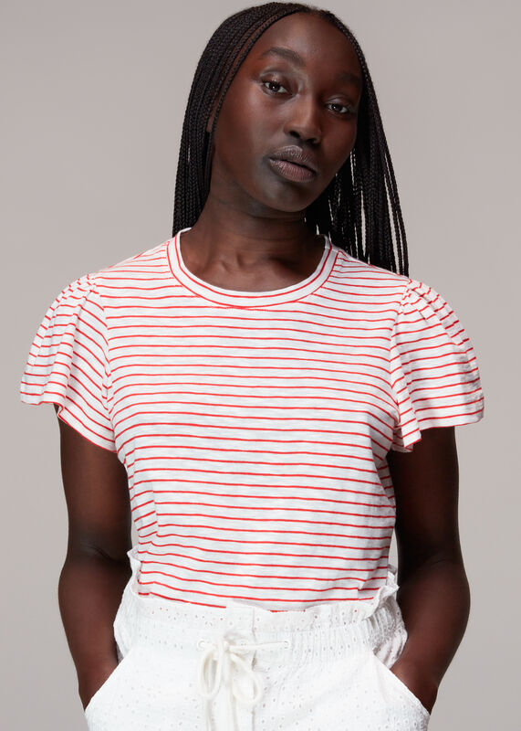 Cotton Frill Stripe T Shirt