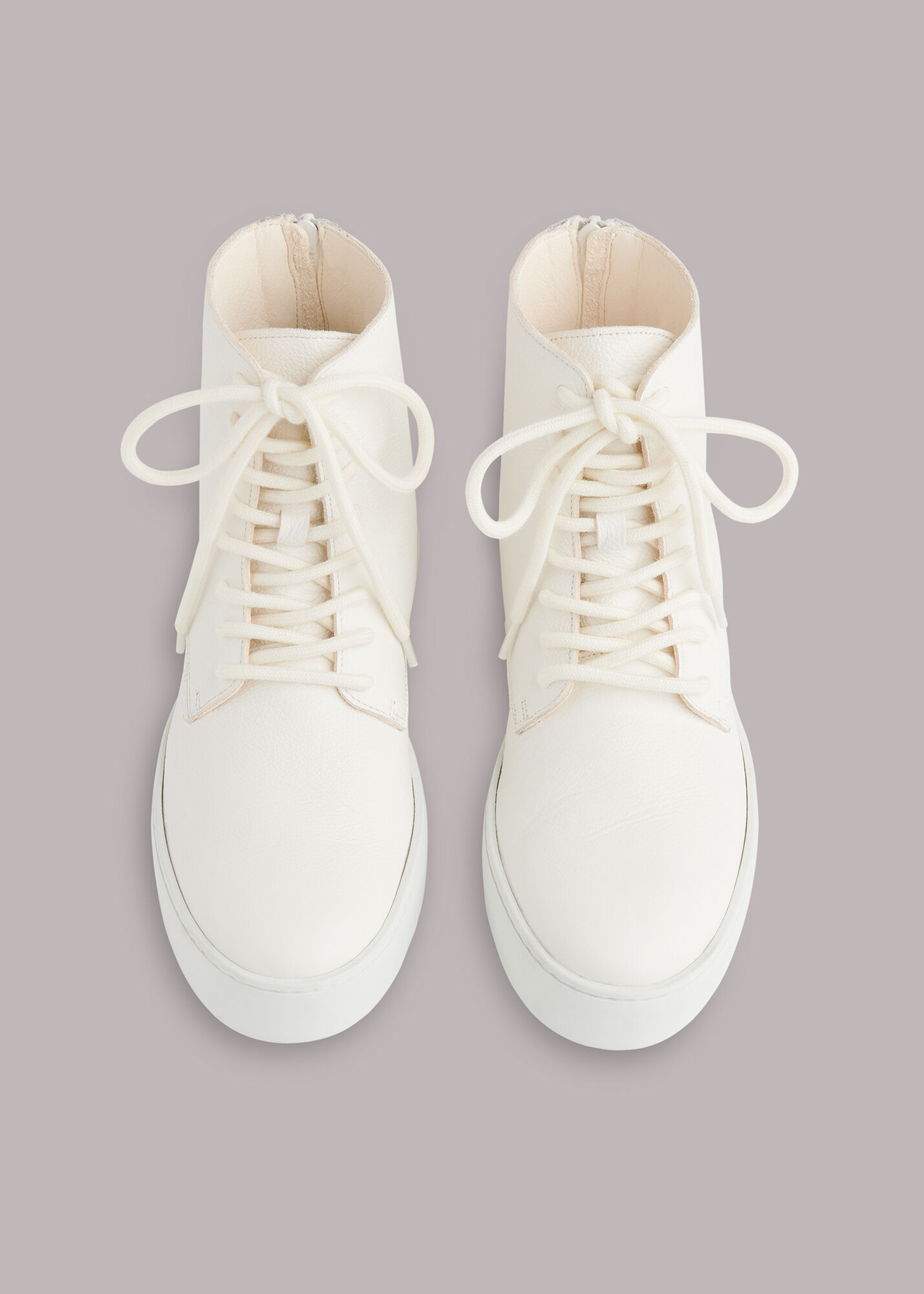 Whistles white leather trainers discount