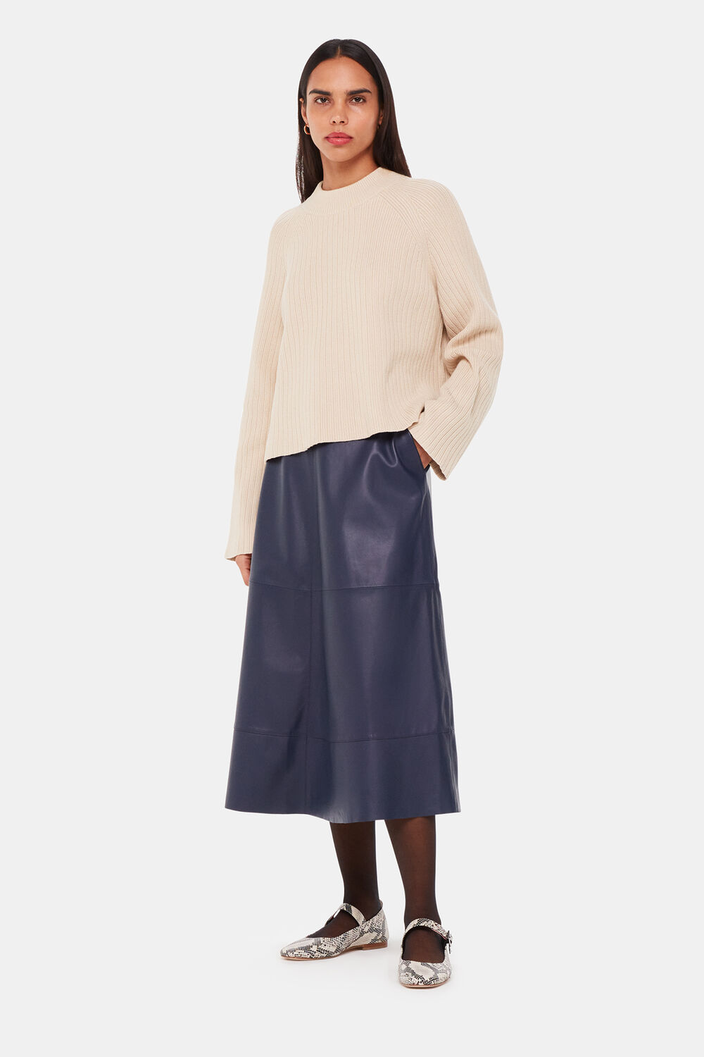 Cotton Rib Crew Neck Knit