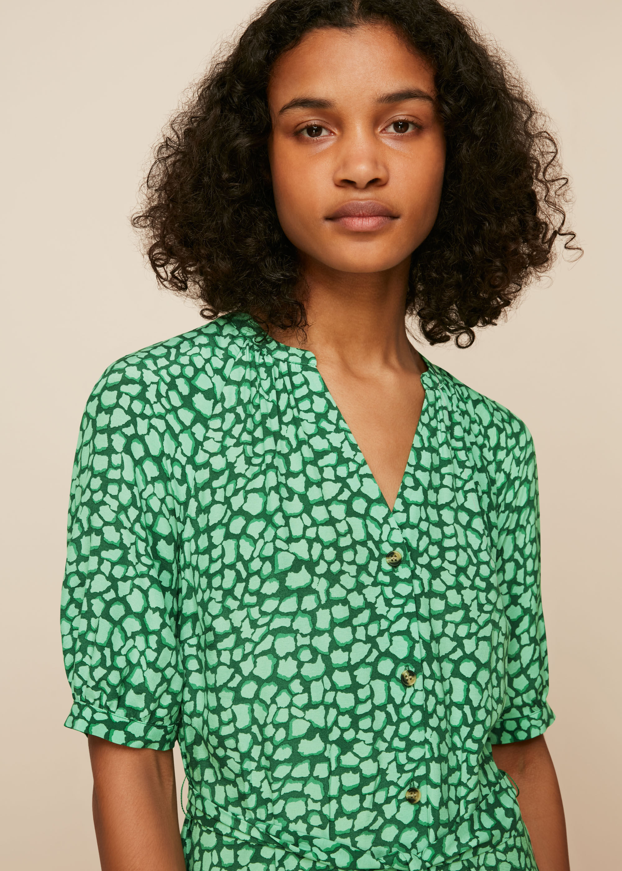 whistles green midi dress