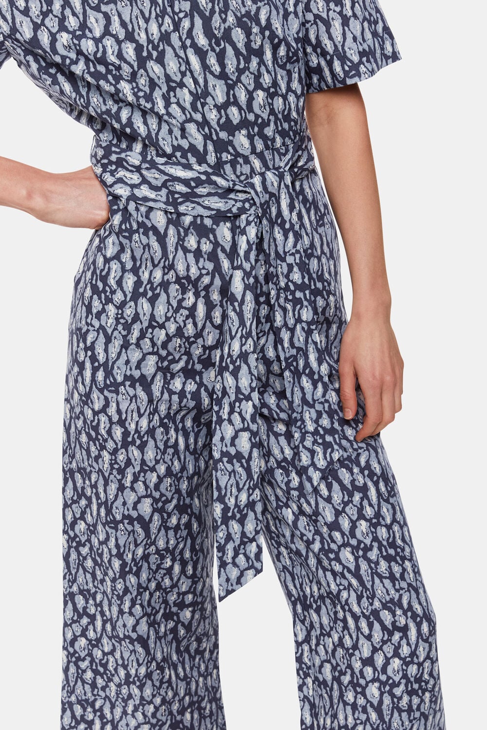 Leopard Linen Blend Jumpsuit