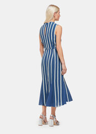 Petite Eliza Stripe Print Midi Dress