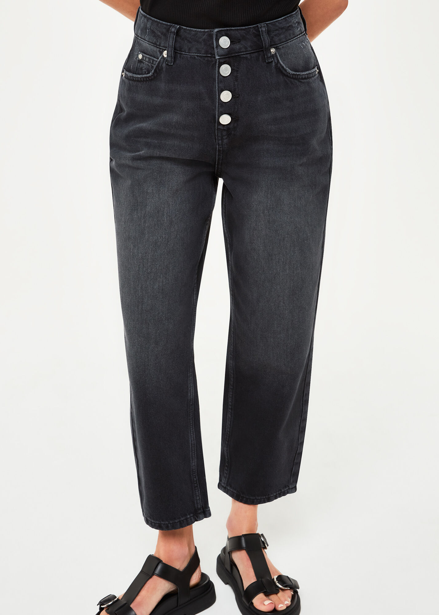 Black Authentic Hollie Button Jean WHISTLES