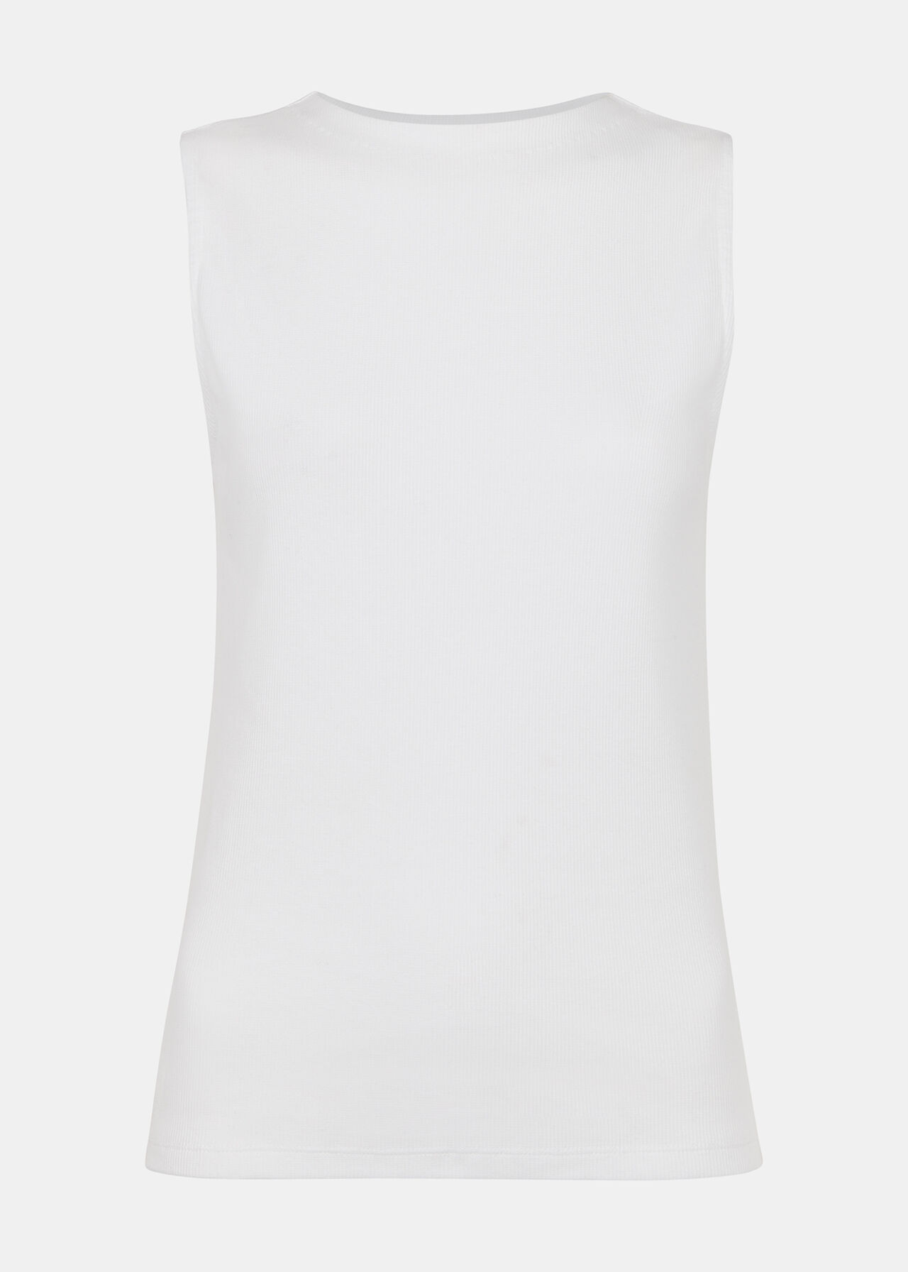 High Neck Rib Detail Tee