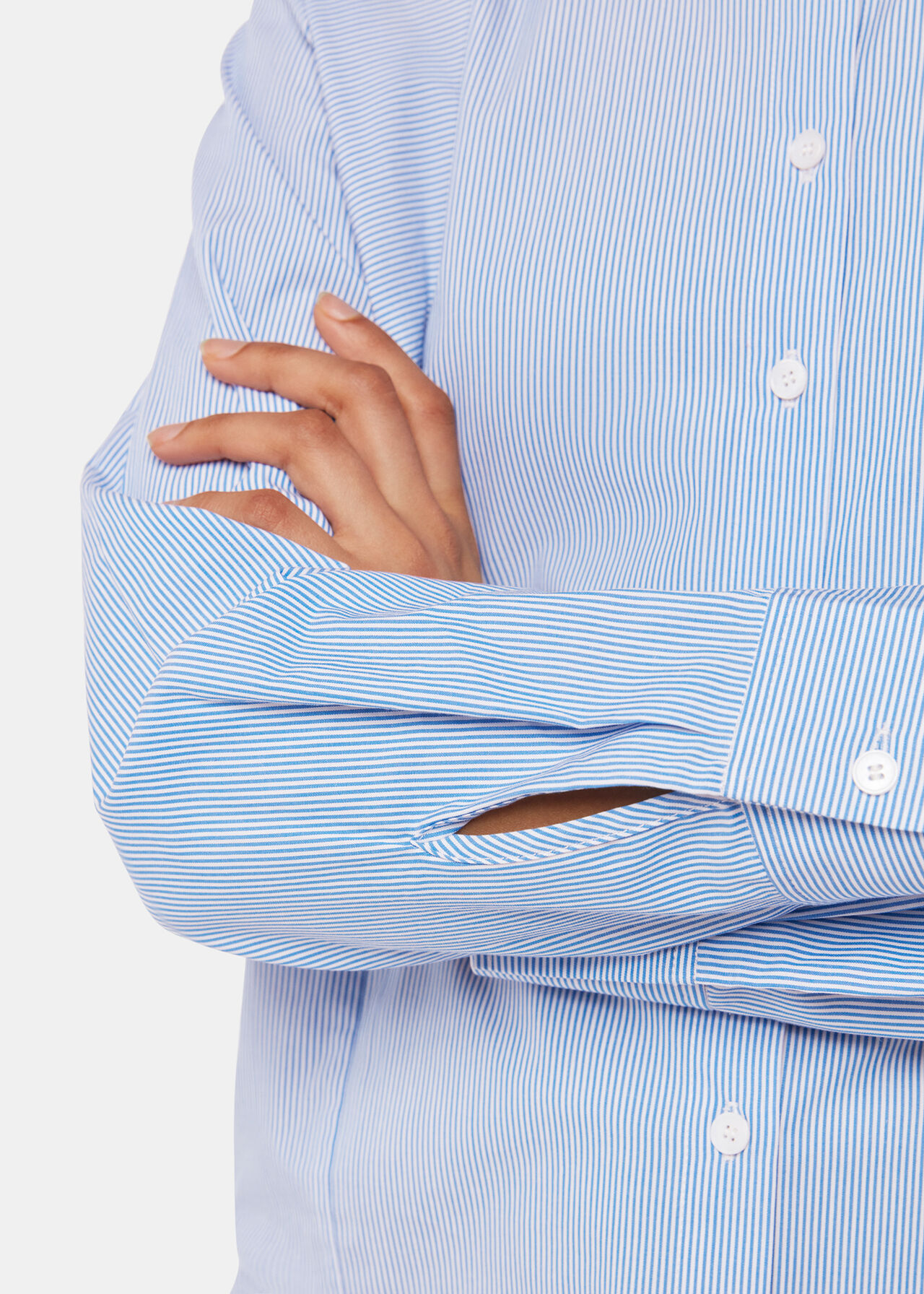 Stripe Grandad Collar Shirt