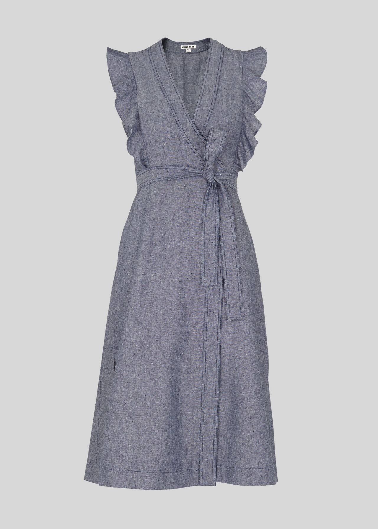 Misha Chambray Wrap Dress Denim