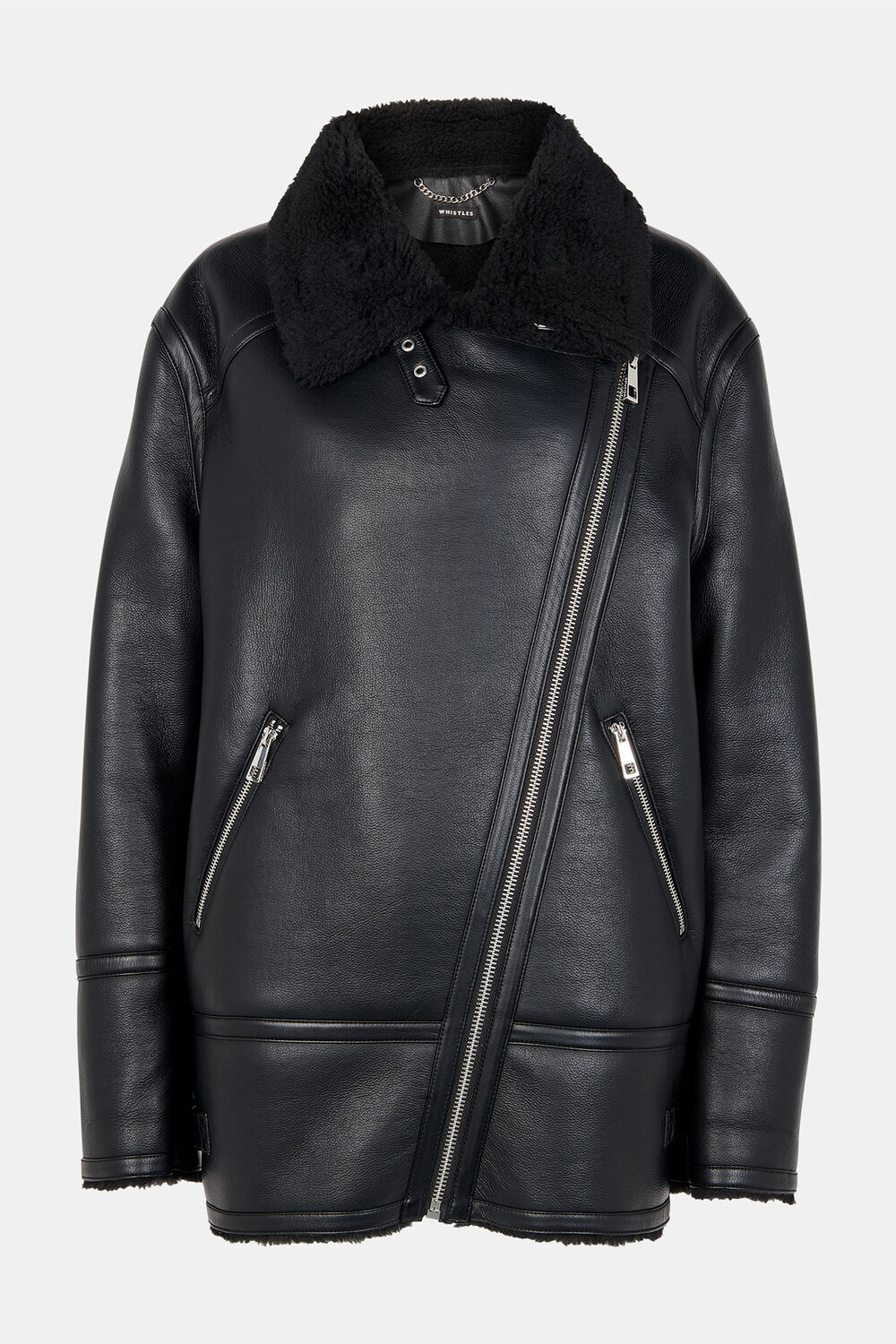 Black Faux Fur Aviator