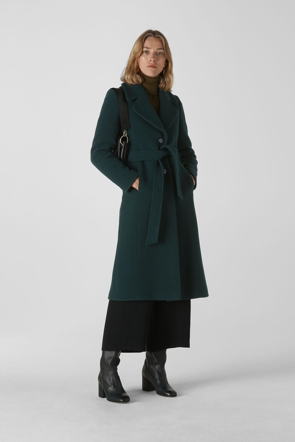 Alexandra Belted Coat Dark Green