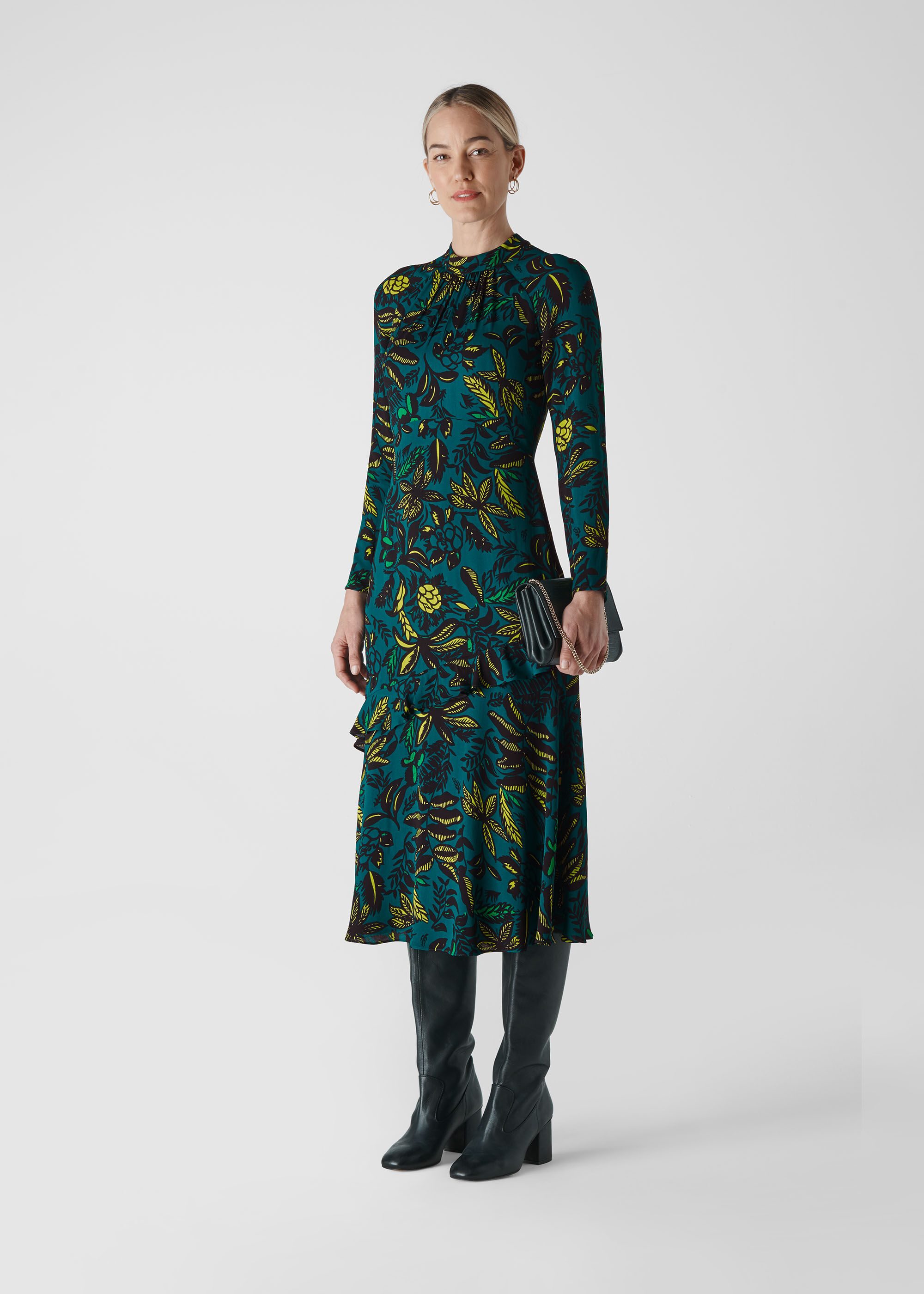 Green shop leafy dress