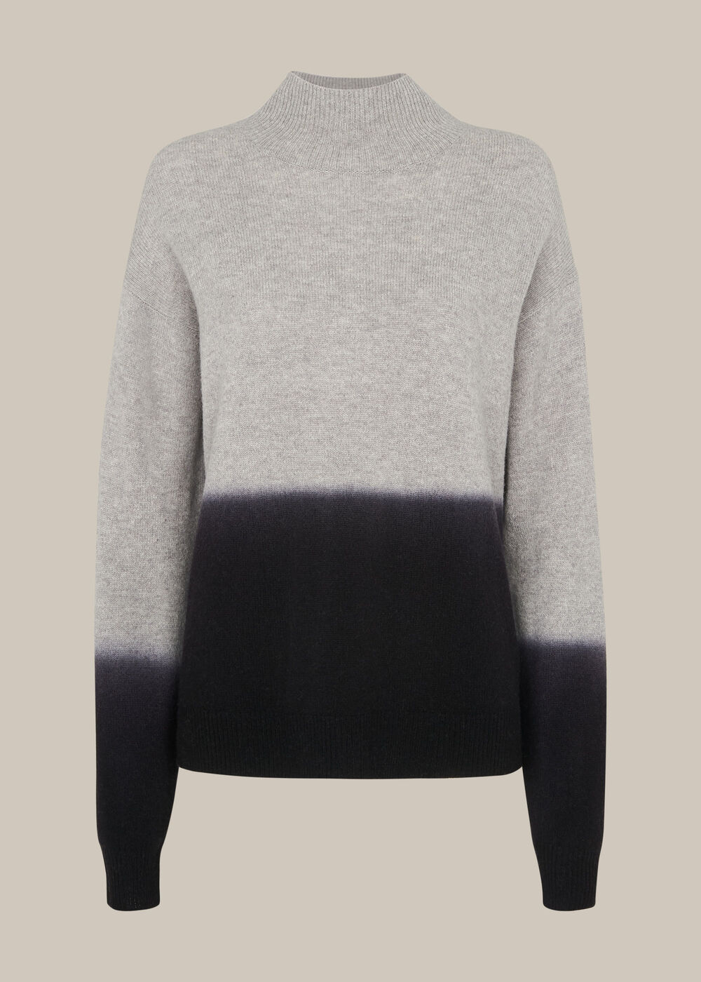 Dip Dyed Funnel Neck