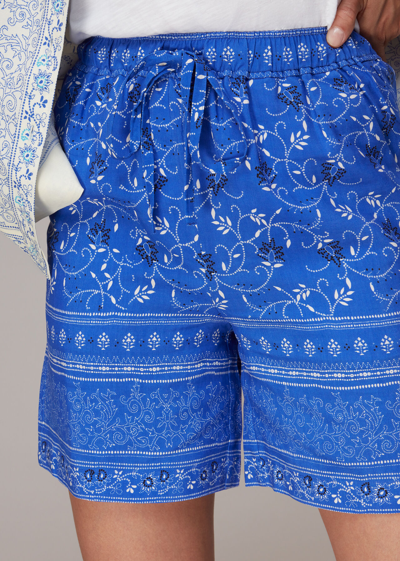 Blue/Multi Bandana Floral Print Shorts, WHISTLES