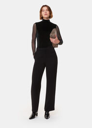 Velvet Mesh Sleeve Top