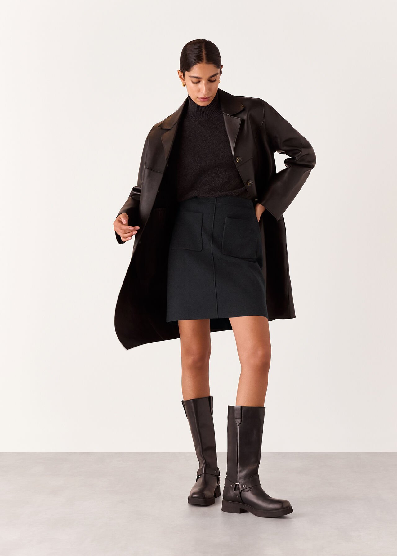 Patch Pocket Knitted Skirt