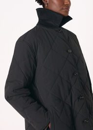 Quilted Cord Collar Coat