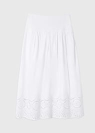 Broderie Cotton Midi Skirt