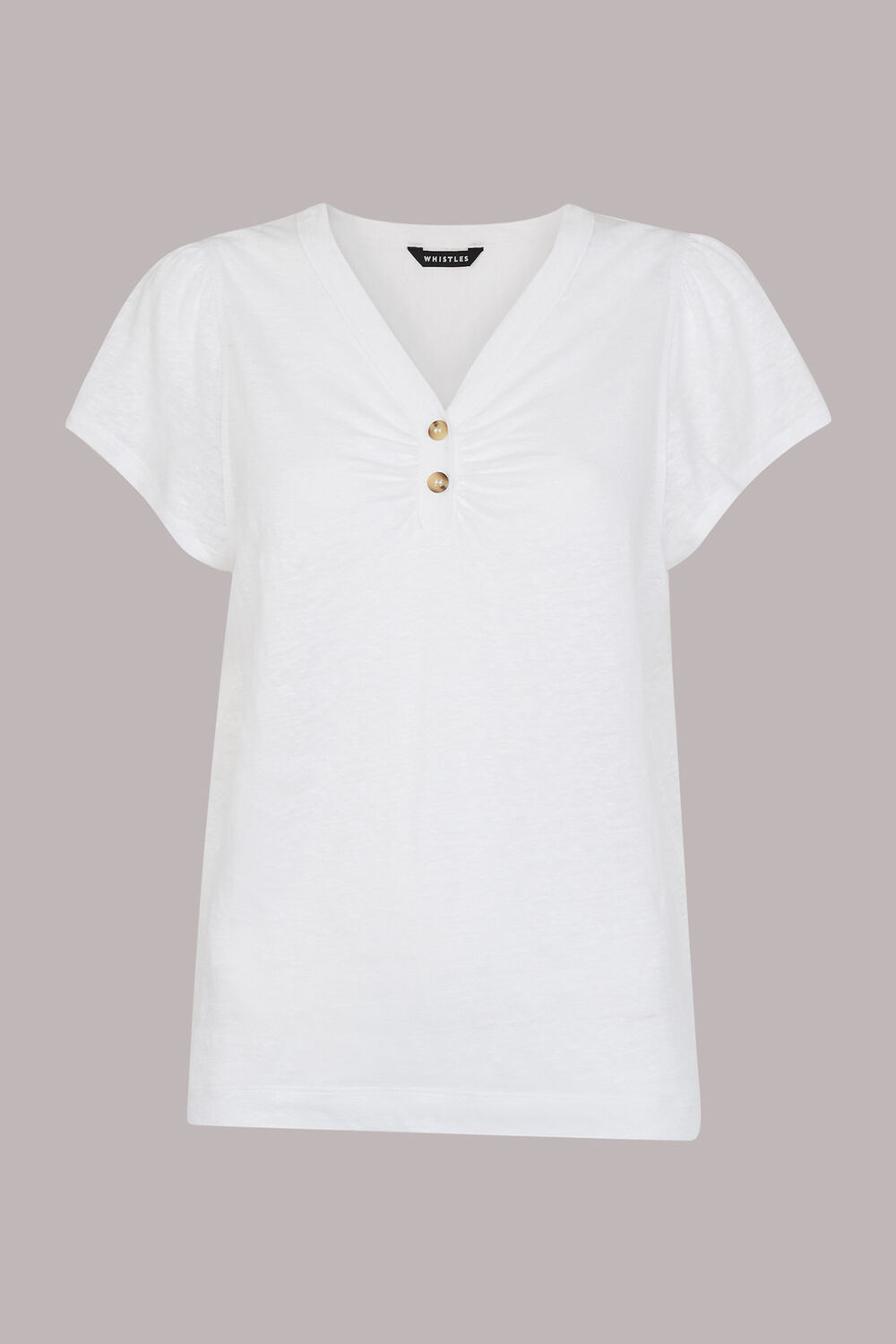 Cada Button Linen Mix Tee