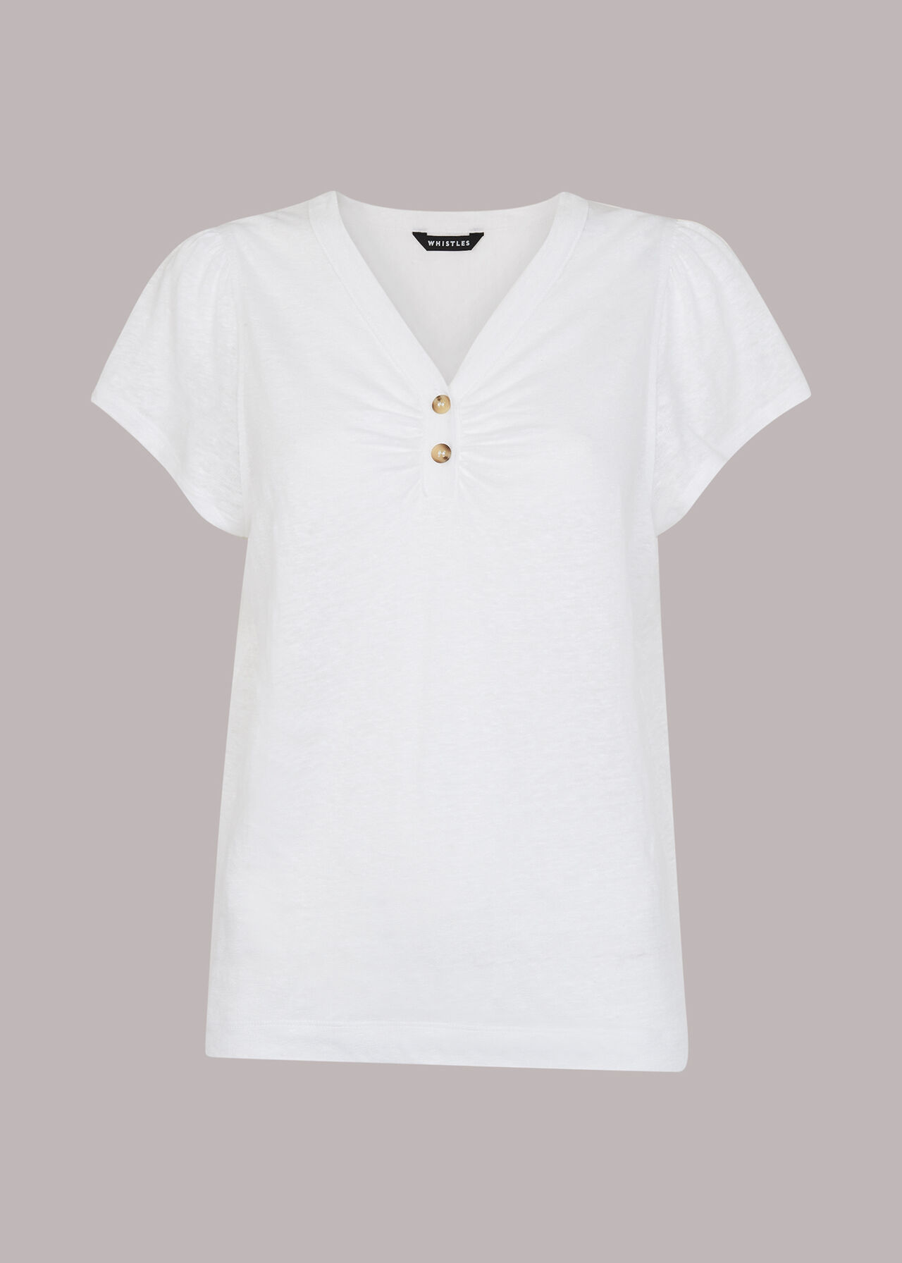 Cada Button Linen Mix Tee