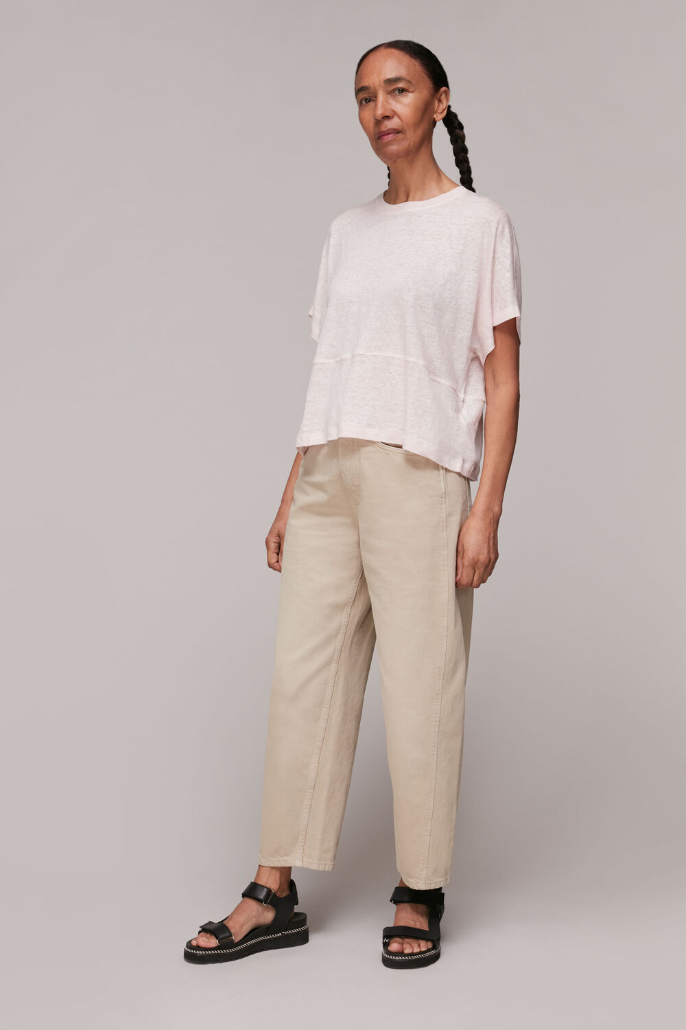 Button Back Linen Tee