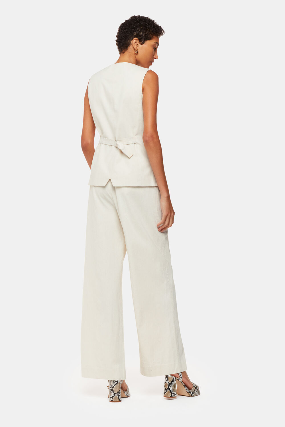 Oatmeal Lindsey Linen Blend Trouser
